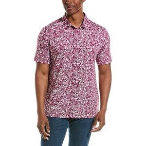 Robert Graham Men's XL Purple Wooderson Geo Print Performance Golf Polo